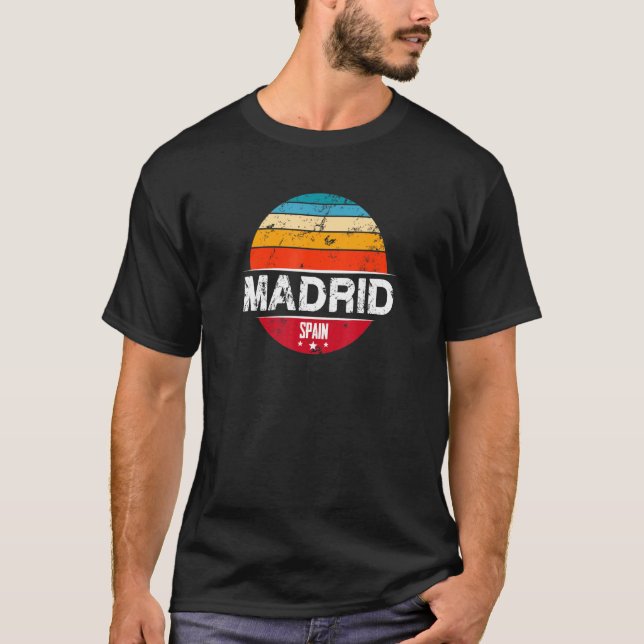 Vintag Madrid Spanien Souvenir T-Shirt (Vorderseite)