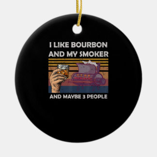 Vintag mag ich Bourbon mein Raucher 3 Personen Ges Keramik Ornament