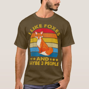 Vintag mag ich Füchse und vielleicht 3 Leute Fores T-Shirt
