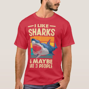 Vintag mag ich Haie und vielleicht 3 Leute Hai Lov T-Shirt