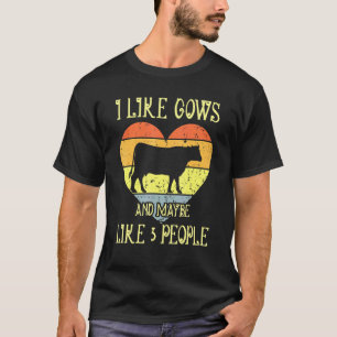 Vintag mag ich Kühe und vielleicht wie 3 Leute Bau T-Shirt