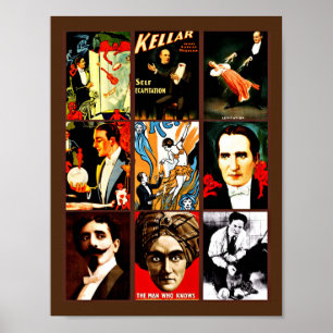 Vintag Magician Zaubershow Posters Art Collage Poster