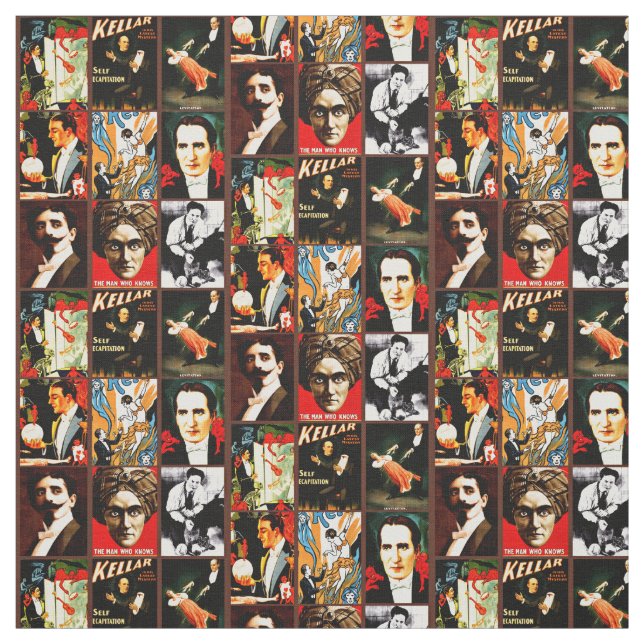 Vintag Magier Illusionist Magie Ausstellung Kunst Stoff (Muster)