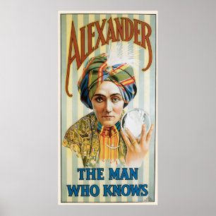 Vintag Magisches Poster, Alexander, der Mann, der  Poster