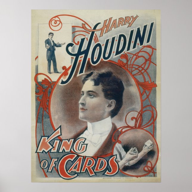 Vintag Magisches Poster, Magier Harry Houdini Poster (Vorne)