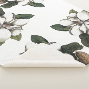 Vintag Magnolia Blume Blossom Sherpa Blanka Sherpadecke