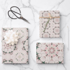 Vintag Magnolia Floral Ephemera Muster Geschenkpapier Set