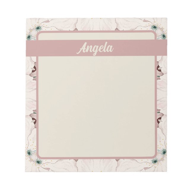 Vintag Magnolia Floral Ephemera Muster Notizblock (Vorderseite)