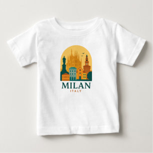 Vintag Mailand Italien Reisen   Retro Duomo Baby T-shirt