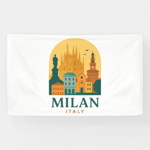 Vintag Mailand Italien Reisen Retro Duomo Banner
