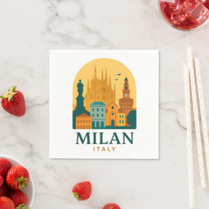 Vintag Mailand Italien Reisen Retro Duomo Serviette