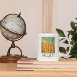 Vintag Mailand Italien Reisen Retro Print Kaffeetasse