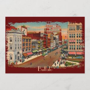 Vintag Main Street Buffalo Party Einladungen