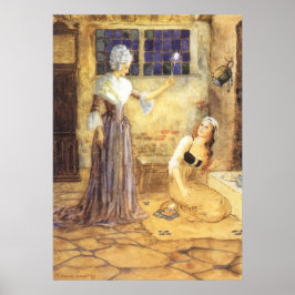 Vintag Mairy Tale Aschenputtel mit Fairy Godmutter Poster