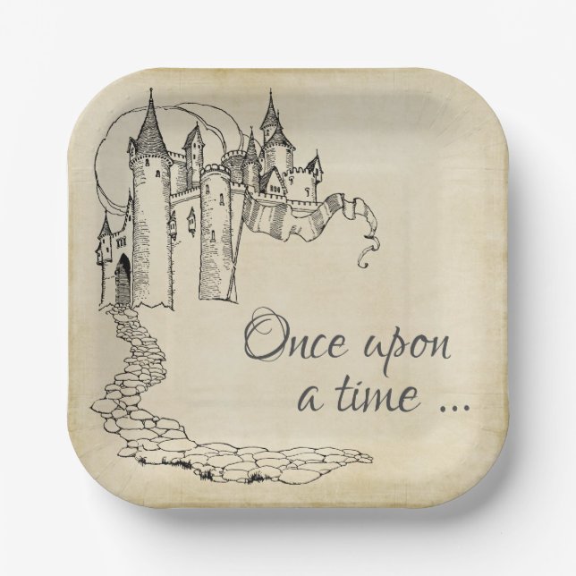 Vintag Mairy Tale Princess Napkins Pappteller (Vorderseite)