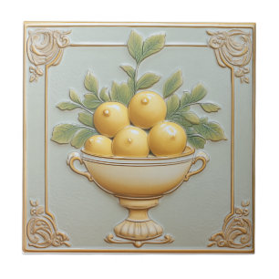 Vintag Majolica Lemon Tiles Fliese
