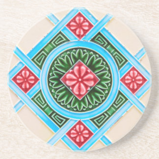 Vintag Majolica Tile Sandstein Untersetzer