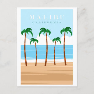 Vintag Malibu California Beach Travel Postkarte