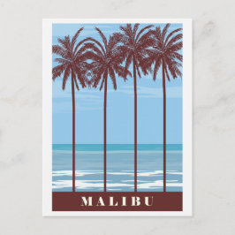 Vintag Malibu California Palme Tree Travel Postkarte