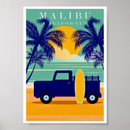 Vintag Malibu, Kalifornien Poster