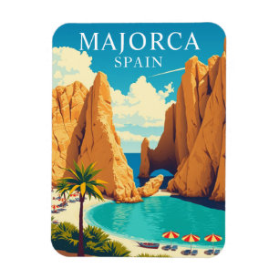 Vintag Mallorca Spanien Beach Travel Souvenir Magnet