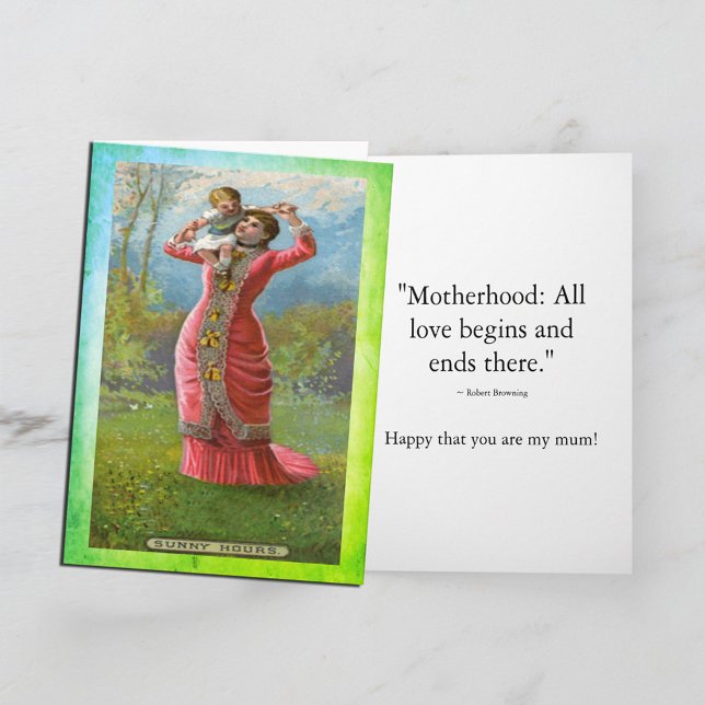 Vintag Mama Sonnenstunden Muttertag Karte (Vintage Mum Sunny Hours Mother's Day Card)