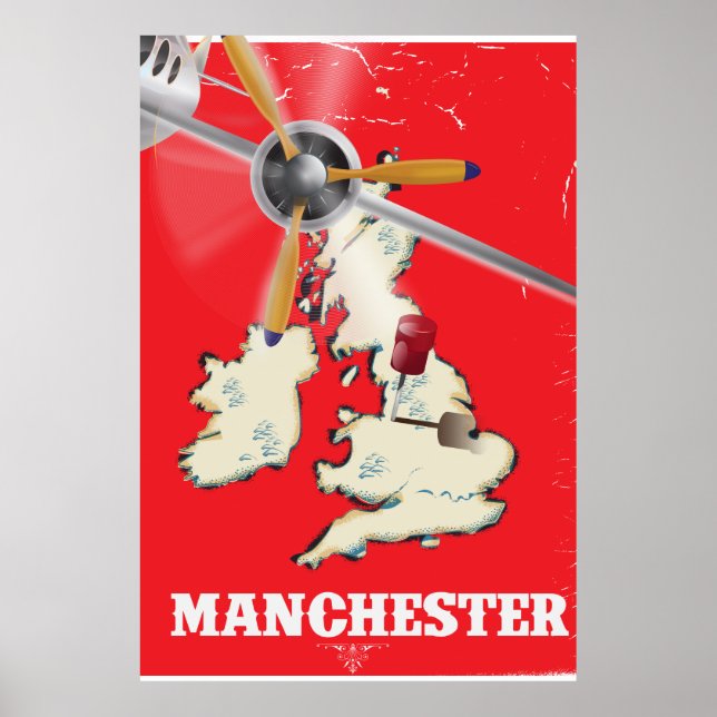 Vintag Manchester Travel Poster (Vorne)