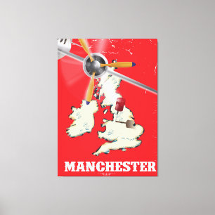 Vintag Manchester Travel Poster Leinwanddruck