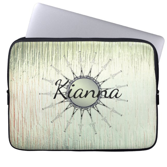 Vintag Mandala auf Minty Mattiert Glass Laptopschutzhülle (Vorderseite)