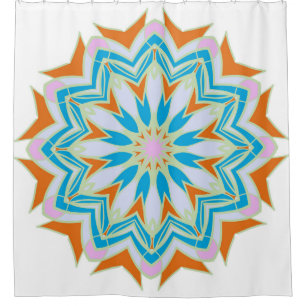 Vintag Mandala, Blumenmandala. Orientalische Manda Duschvorhang