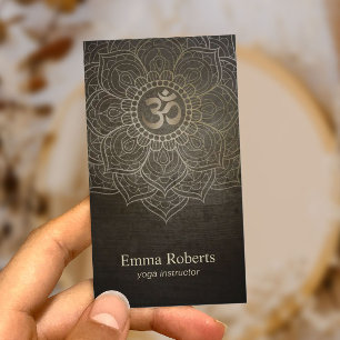 Vintag Mandala Namaste Om Sign Yoga Lehrerin Visitenkarte