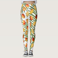 Vintag Mango & Greenery Sommerfruchtmuster