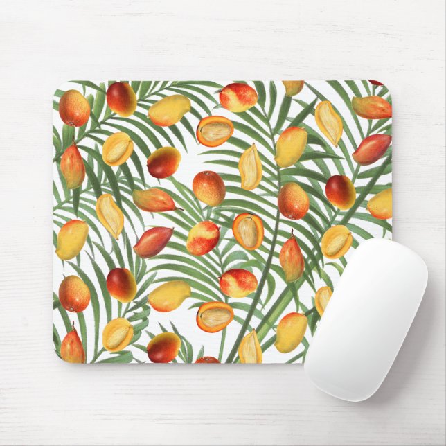 Vintag Mango & Greenery Sommerfruchtmuster Mousepad (Mit Mouse)