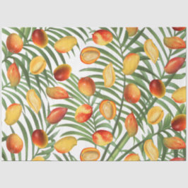 Vintag Mango & Greenery Sommerfruchtmuster Seidenpapier