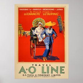 Vintag Manila Hong Kong Japan Reisen Poster