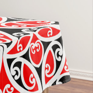 Vintag Maori New Zealand Tribal Art Muster Tischdecke