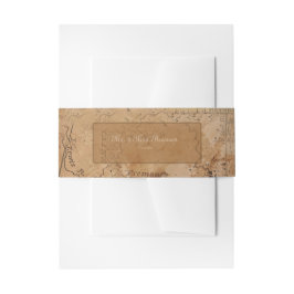 Vintag Map Hochzeit in Urlaubsort Custom Monogram Einladungsbanderole