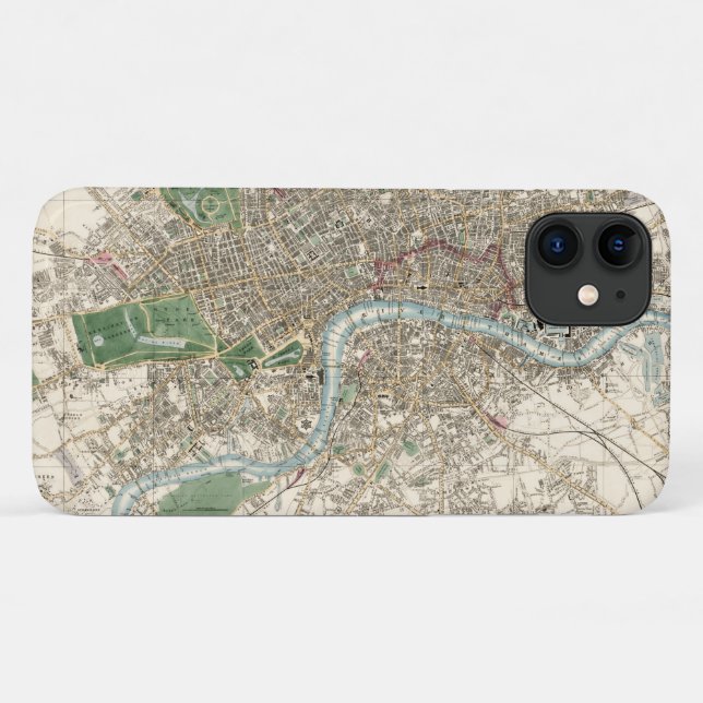 Vintag Map of London England (1853) Case-Mate iPhone Hülle (Rückseite (Horizontal))