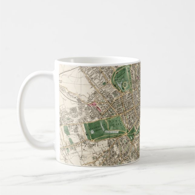 Vintag Map of London England (1853) Kaffeetasse (Links)