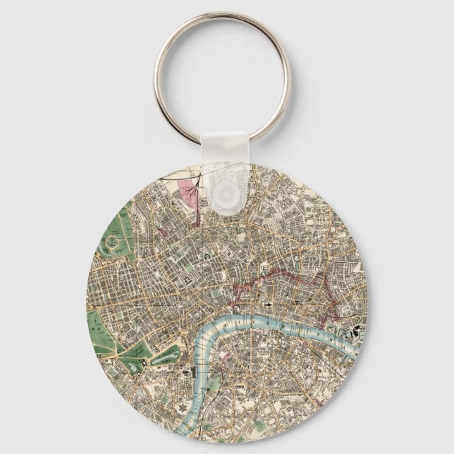 Vintag Map of London England (1853) Schlüsselanhänger (Vorderseite)