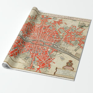 Vintag Map of Paris France (1721-1774) Geschenkpapier
