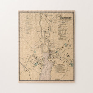 Vintag Map of Westport CT (1867) Puzzle