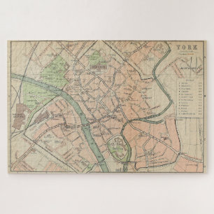 Vintag Map of York England (1890) Puzzle