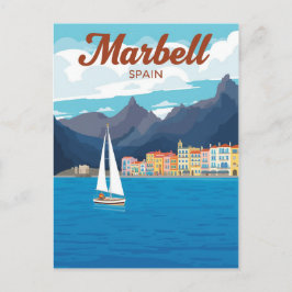 Vintag Marbella Spanien Reiseplakat Postkarte