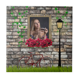 Vintag Märchenhof Fahrrad Rose Girly Foto Rahmen Fliese