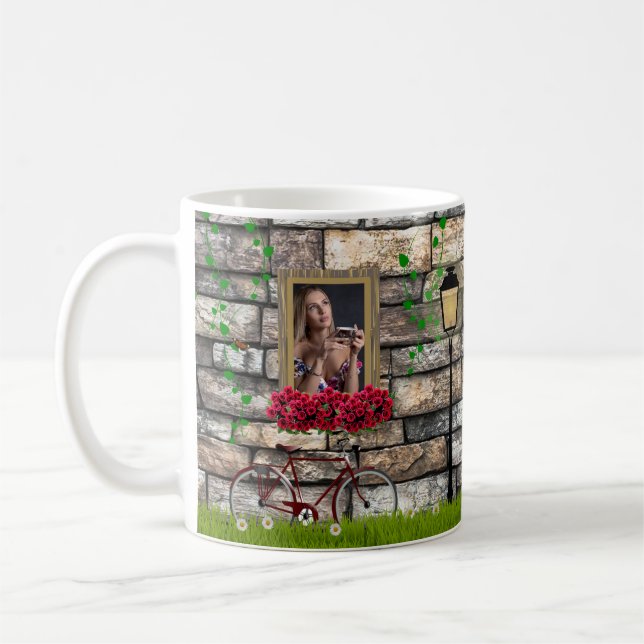 Vintag Märchenhof Fahrrad Rose Girly Foto Rahmen Kaffeetasse (Links)