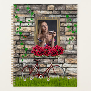 Vintag Märchenhof Fahrrad Rose Girly Foto Rahmen Planer