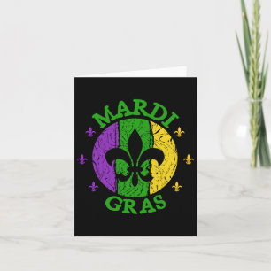 Vintag Mardi Gras Carnival Vintag Retro Jester H Karte