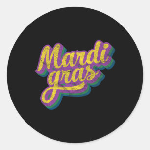 Vintag Mardi Gras Geschenk Retro Masquerade Kostüm Runder Aufkleber