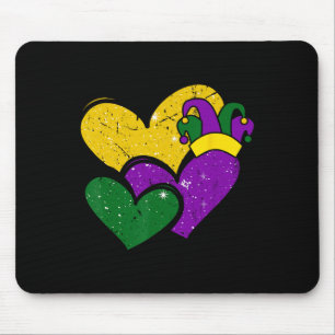 Vintag Mardi Gras Niedlich Hearts Girls Schule Kin Mousepad